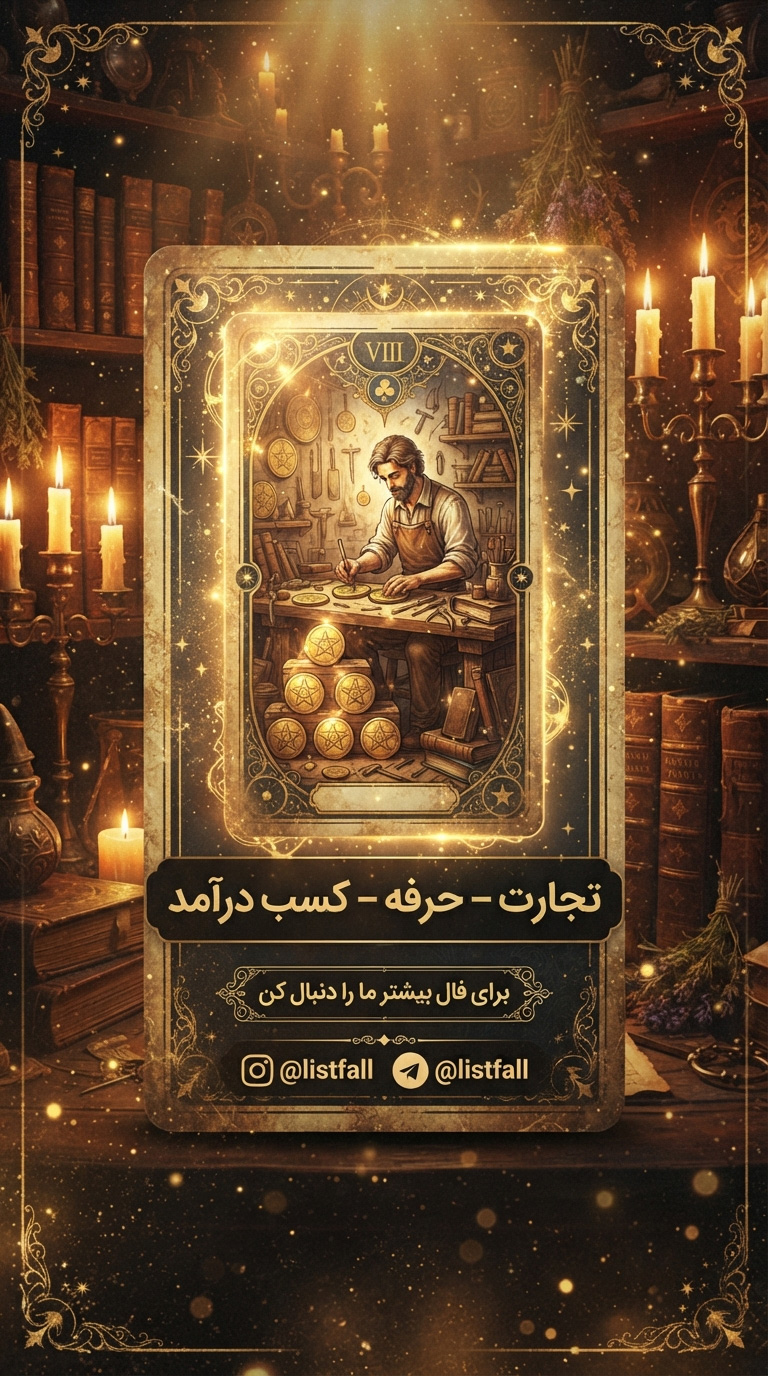 هشت سکه‌ها - Eight of Pentacles